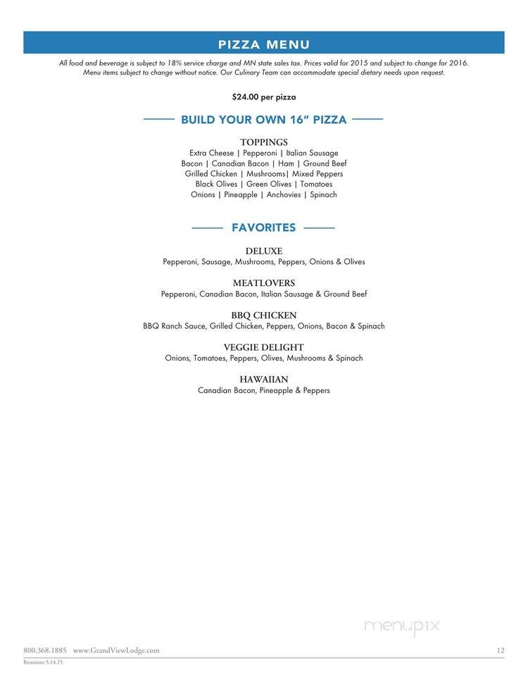 Dining Room At Grand View Ldg - Nisswa, MN menu_pic