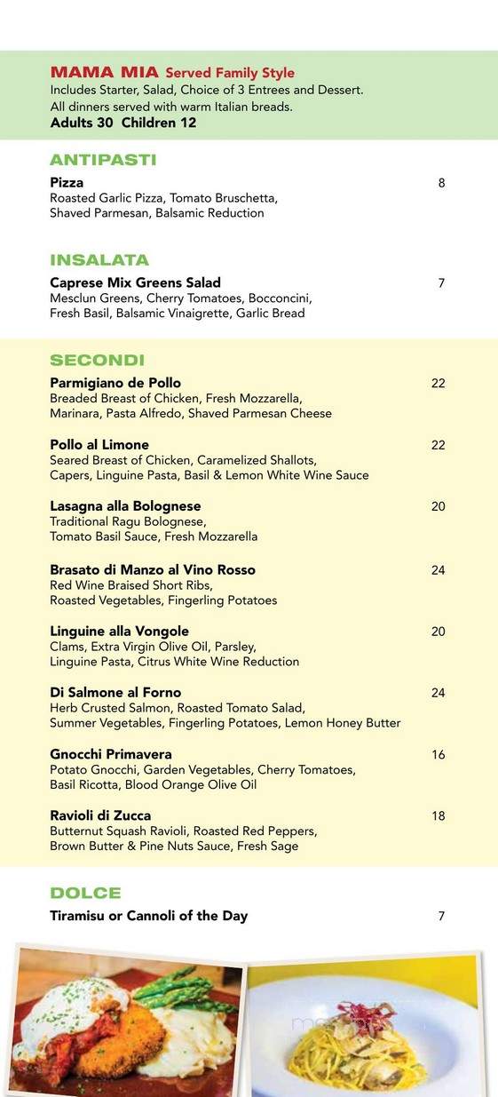 Italian Gardens - Nisswa, MN menu_pic