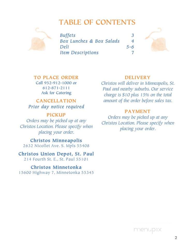 Christos Greek Restaurant - Minnetonka, MN menu_pic