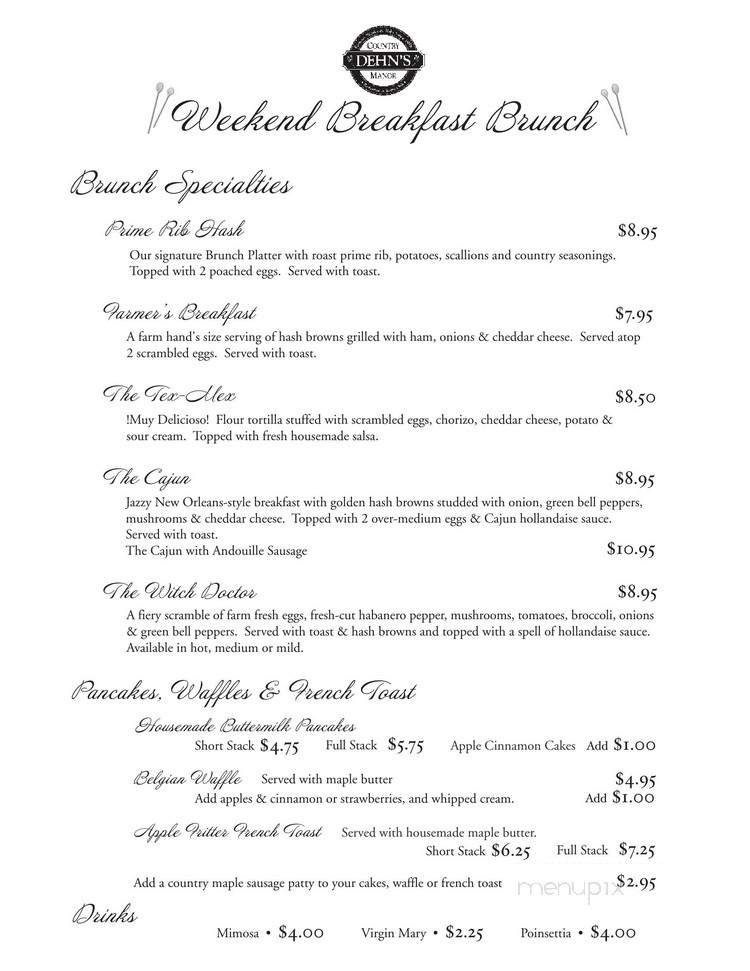 Dehn's Country Manor - Maple Grove, MN menu_pic