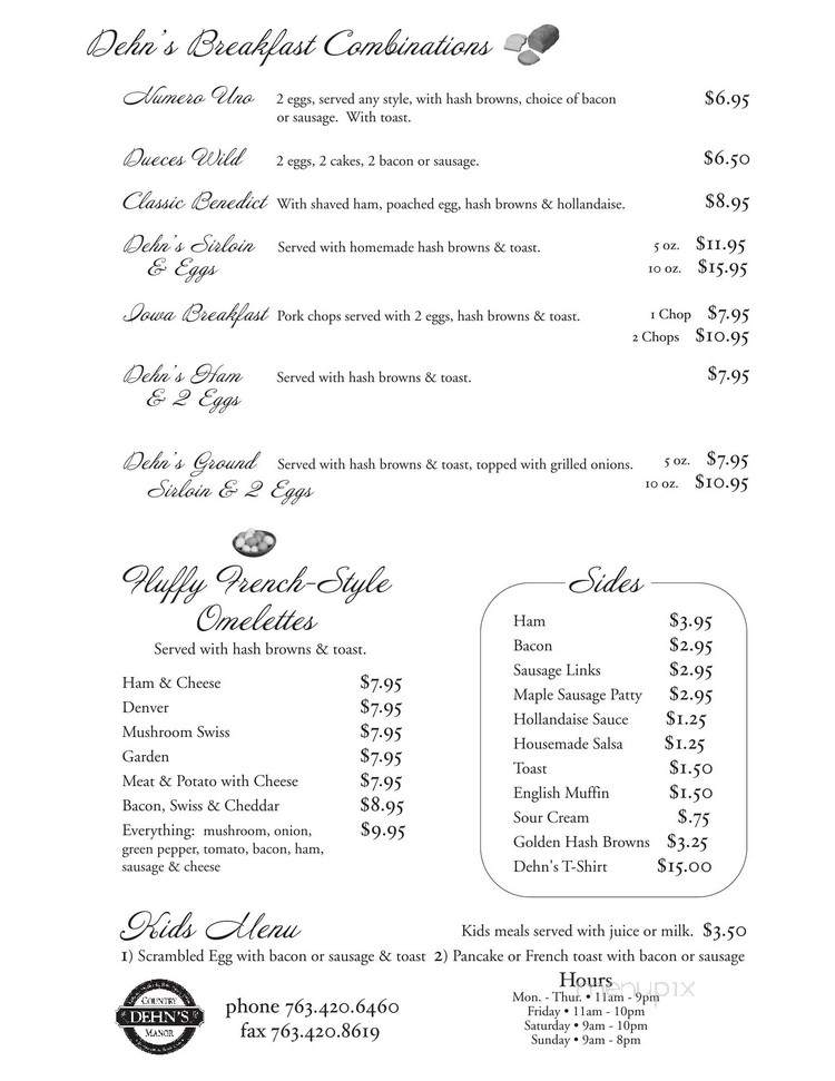 Dehn's Country Manor - Maple Grove, MN menu_pic