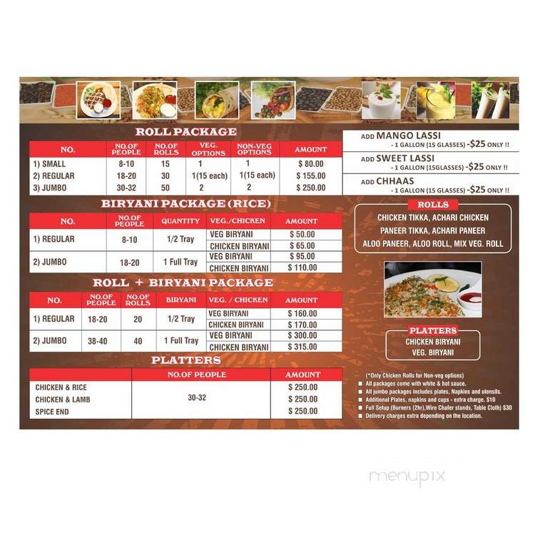 Spice End - Philadelphia, PA menu_pic