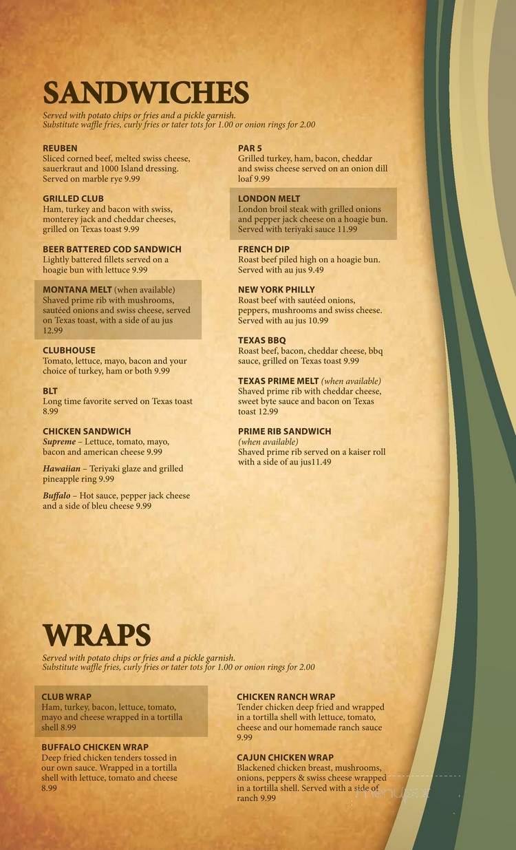 Hidden Haven - Cedar, MN menu_pic