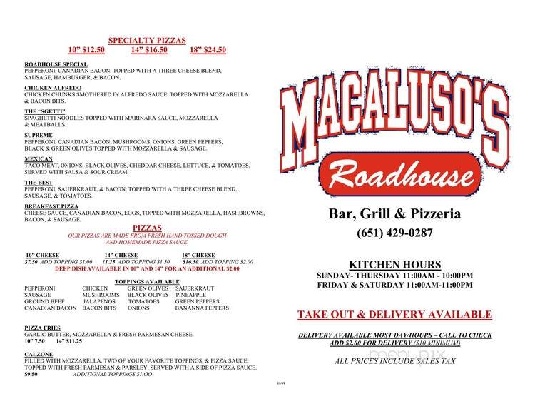 Macaluso's Pizzaria - Vadnais Heights, MN