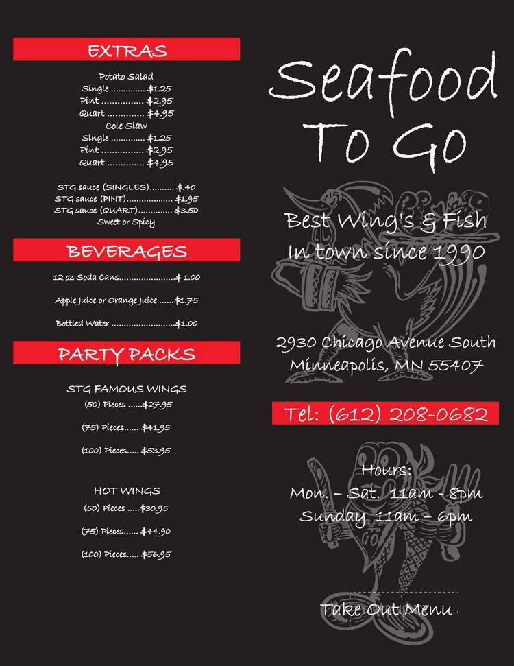 Seafood To Go - Minneapolis, MN menu_pic