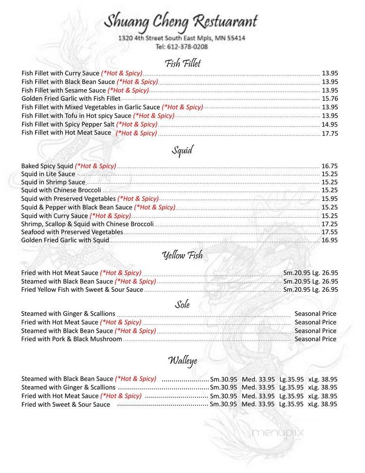 Shuang Cheng Restaurant - Minneapolis, MN menu_pic