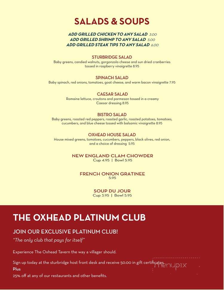 Oxhead Tavern - Sturbridge, MA menu_pic