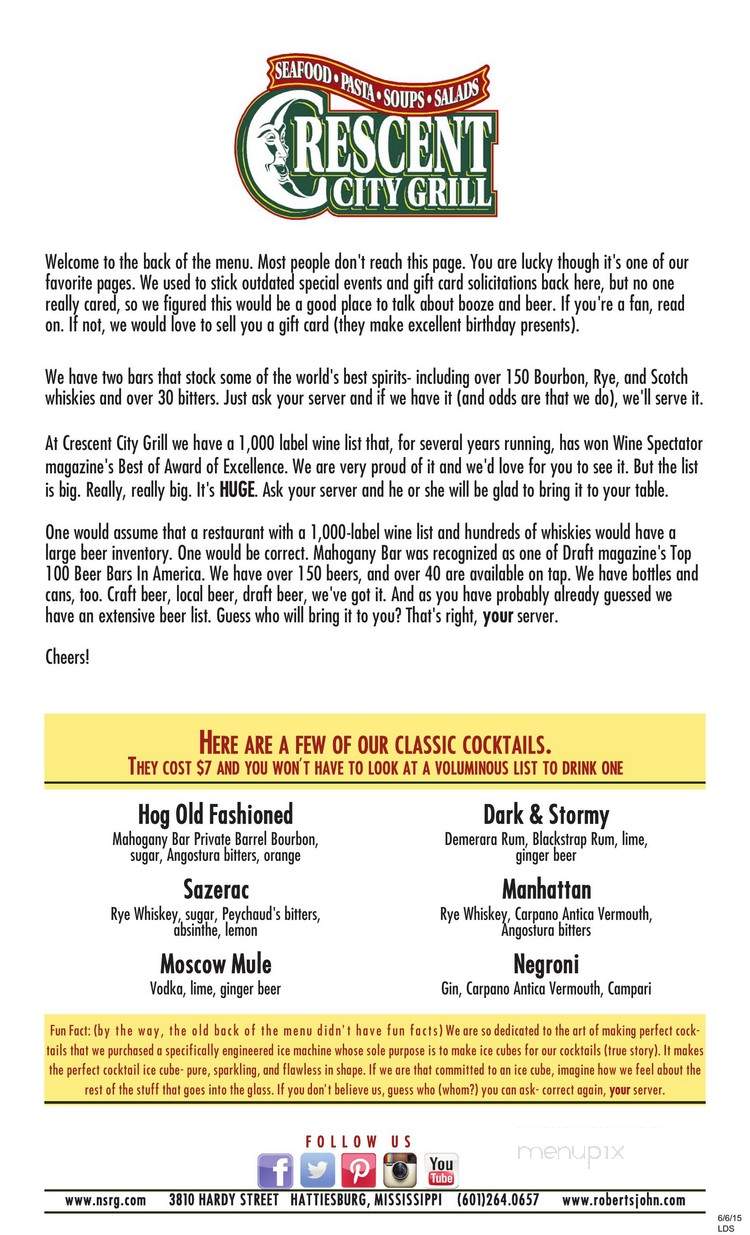 Branch - Hattiesburg, MS menu_pic