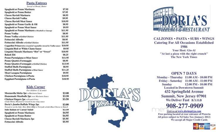 Doria Pizza Restaurant - Summit, NJ