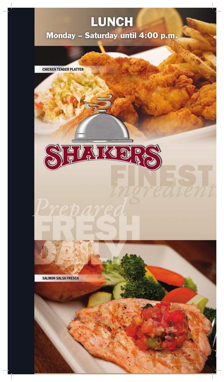 Shakers - Owensboro, KY menu_pic