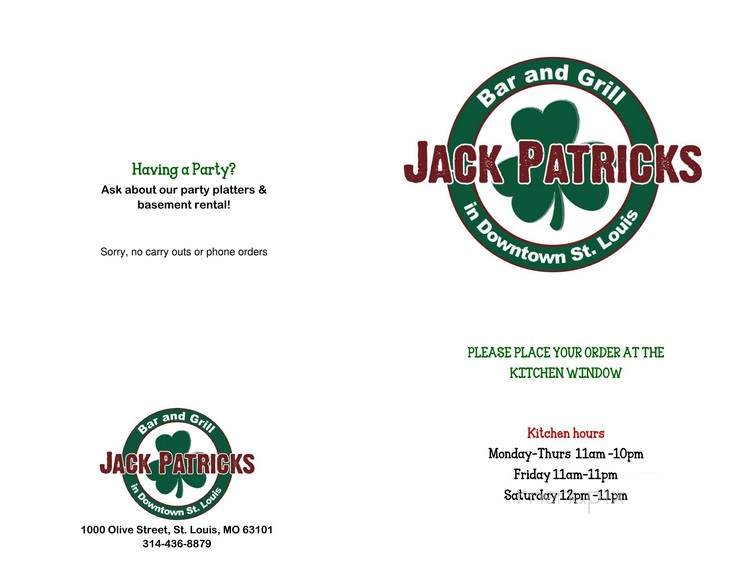 Jack Patricks - Saint Louis, MO menu_pic