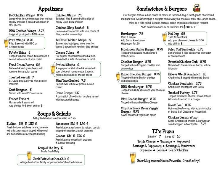 Jack Patricks - Saint Louis, MO menu_pic