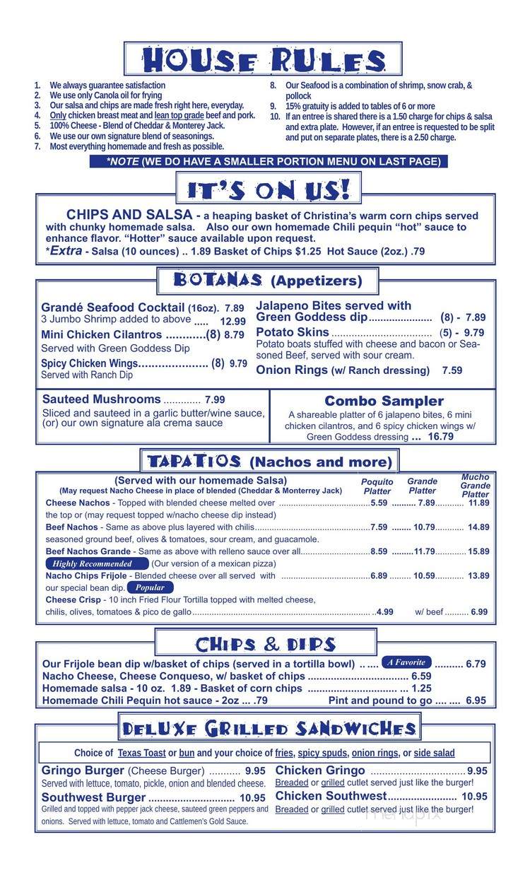 Christina's Cocina Cafe - Butte, MT menu_pic