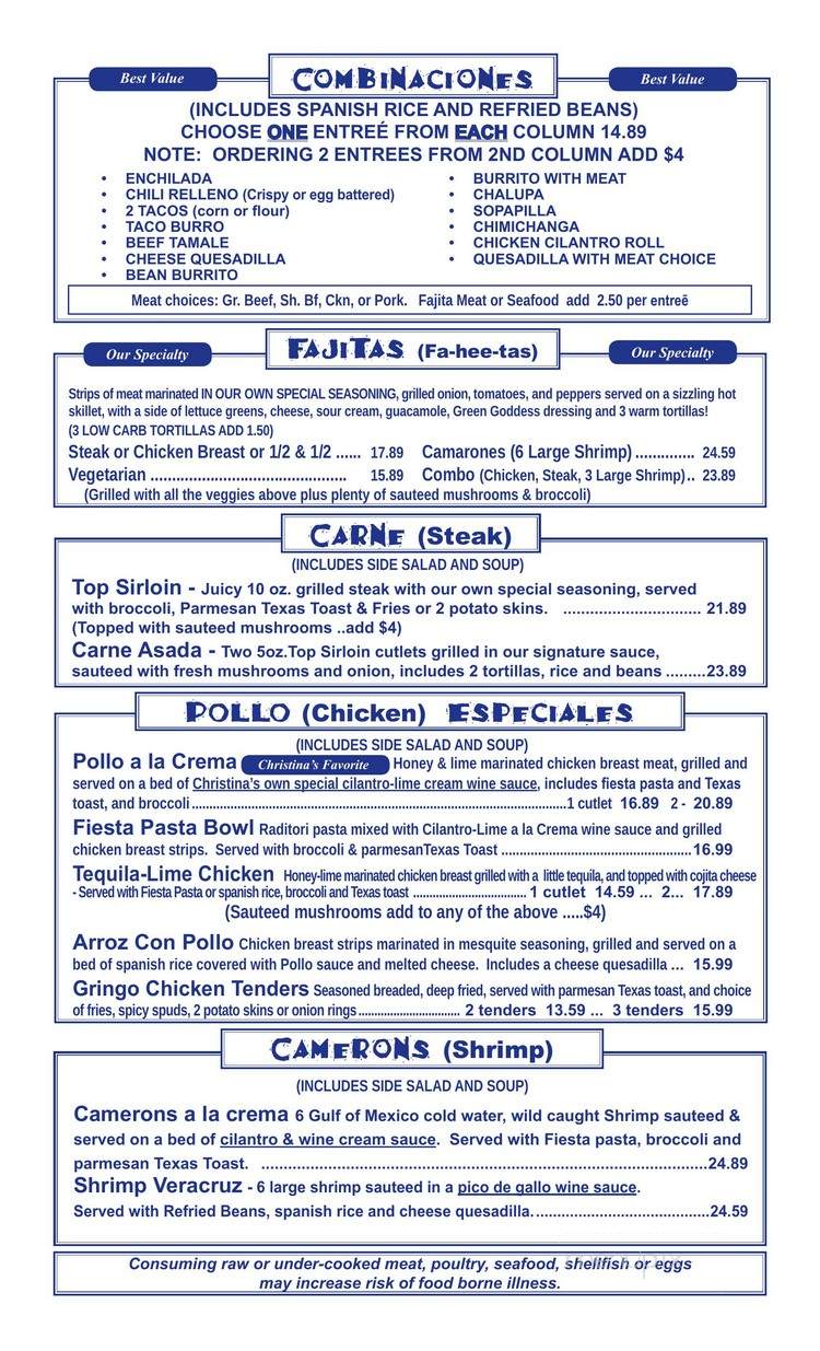 Christina's Cocina Cafe - Butte, MT menu_pic