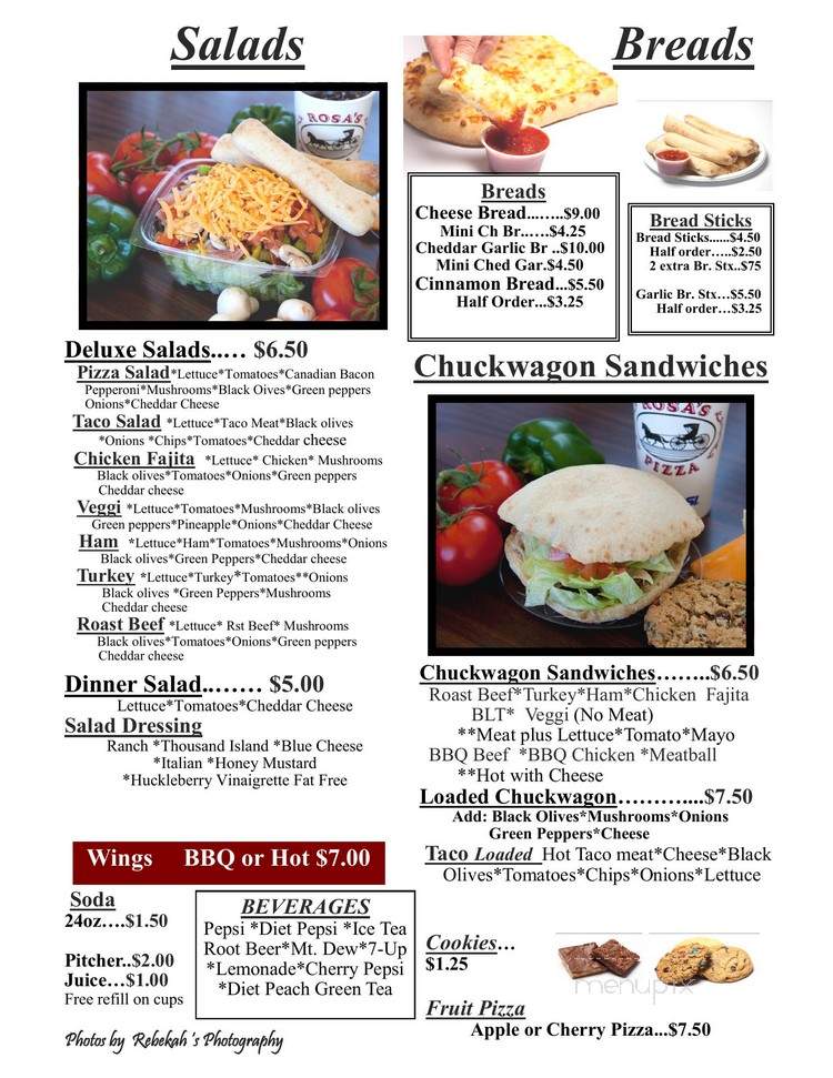 Rosa's Pizza - Bozeman, MT menu_pic