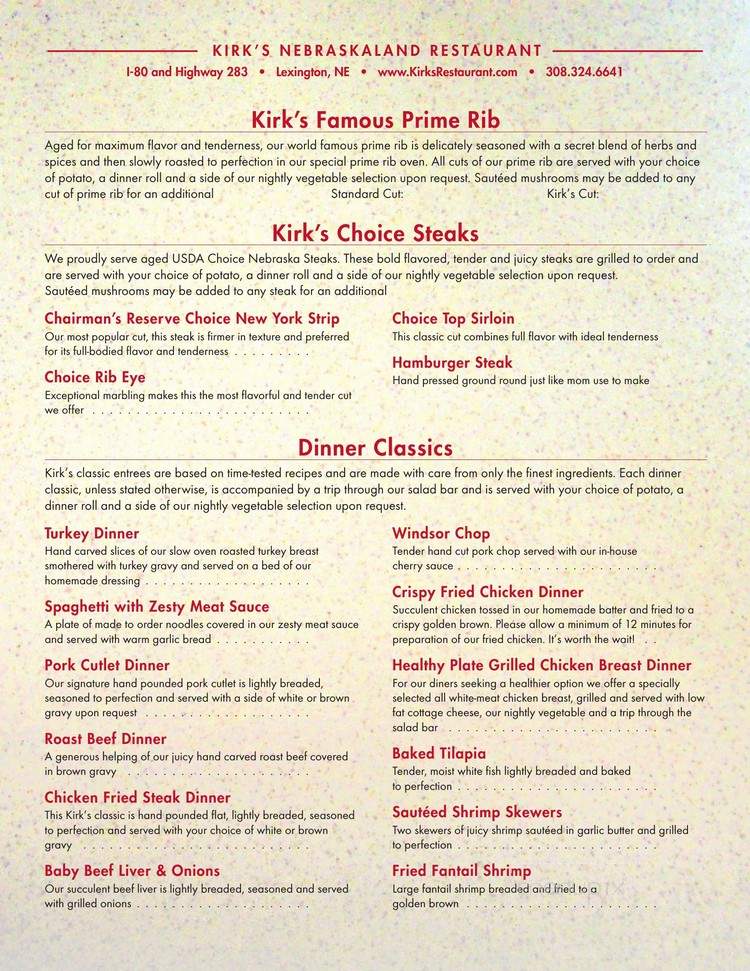 Kirk's Nebraskaland Restaurant - Lexington, NE