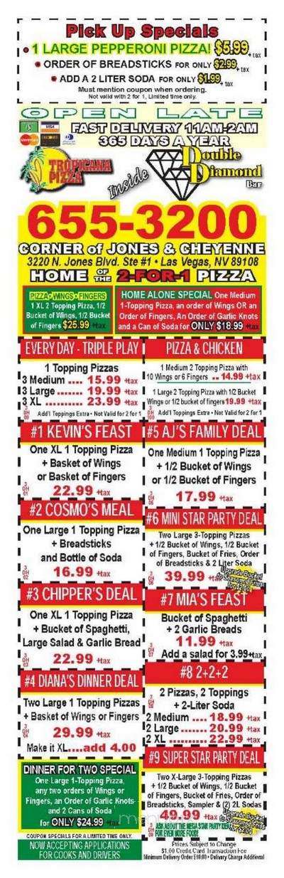 Tropicana Pizza - Las Vegas, NV menu_pic