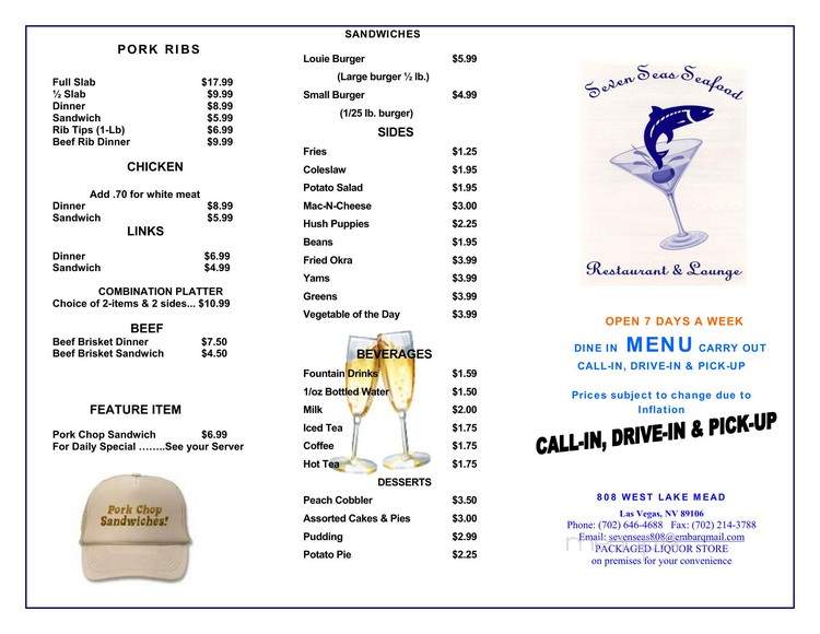 Seven Seas Restaurant & Lounge - Las Vegas, NV menu_pic