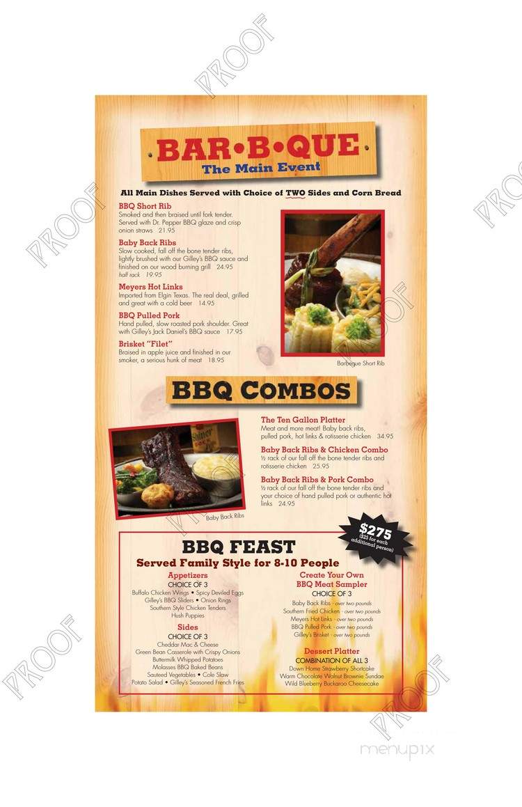 Gilley's Dancehall Saloon - Las Vegas, NV menu_pic