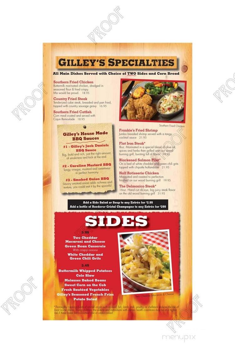 Gilley's Dancehall Saloon - Las Vegas, NV menu_pic