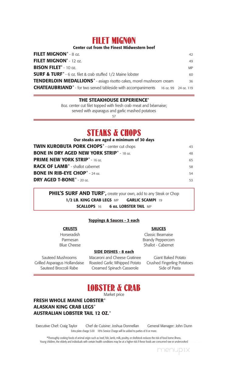 Phil's Italian Steak House - Las Vegas, NV menu_pic
