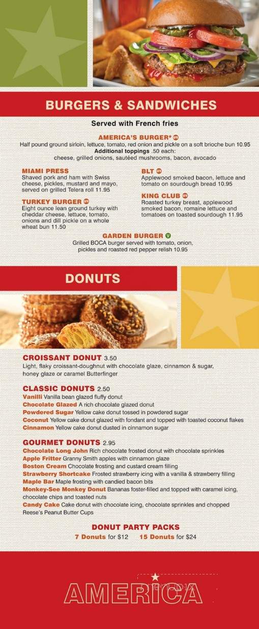 America Restaurant - Las Vegas, NV menu_pic