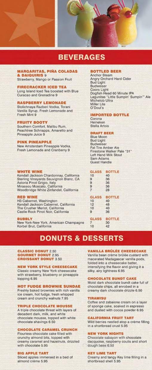 America Restaurant - Las Vegas, NV menu_pic