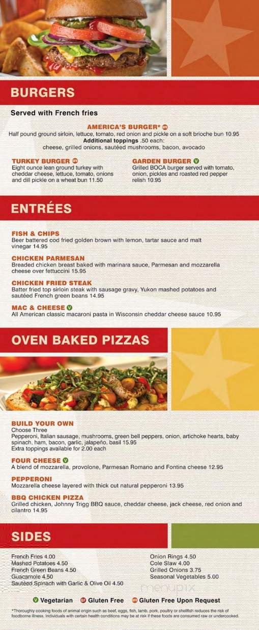 America Restaurant - Las Vegas, NV menu_pic