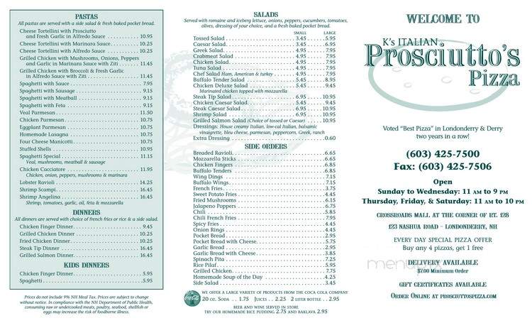 Proscuittos Pizza - Londonderry, NH