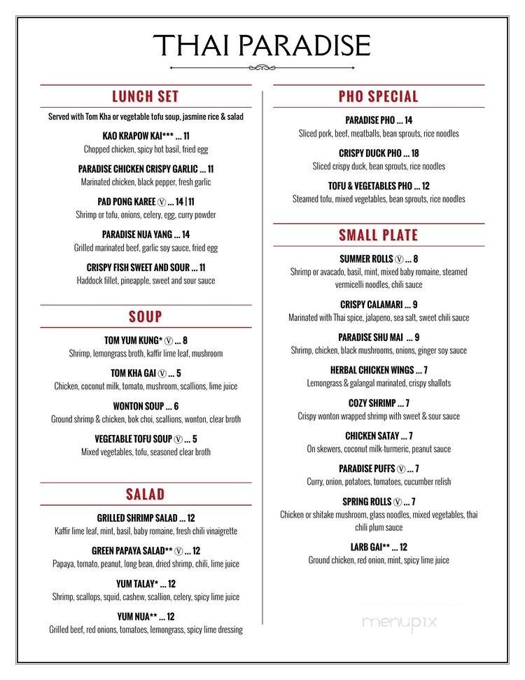 Thai Paradise - Portsmouth, NH menu_pic