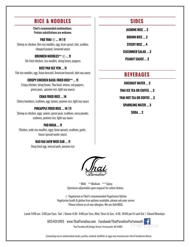 Thai Paradise - Portsmouth, NH menu_pic