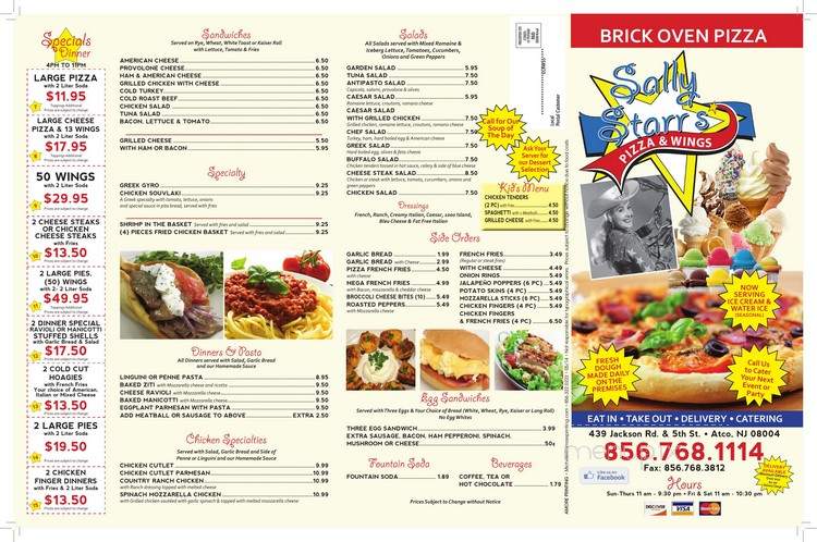 Sally Star - Atco, NJ menu_pic