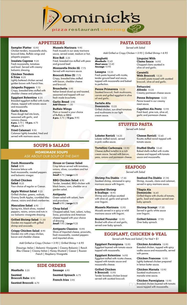 Dominick's Pizzeria - Newton, NJ menu_pic