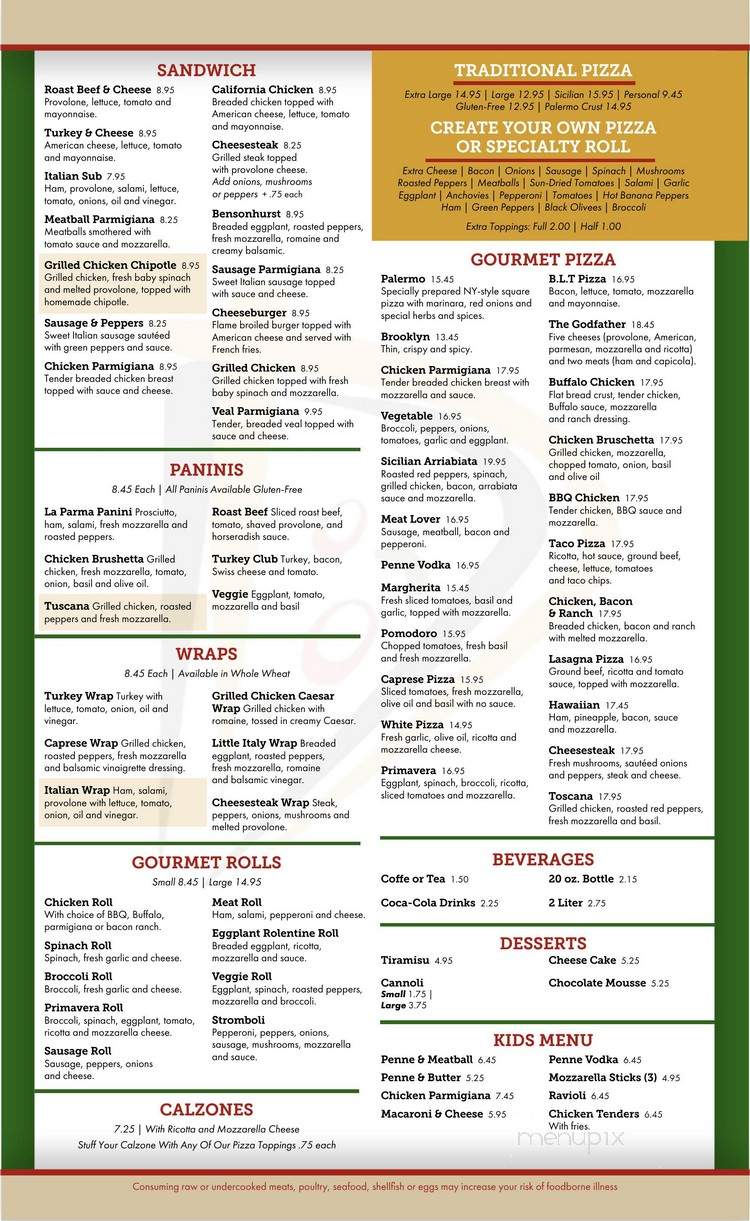 Dominick's Pizzeria - Newton, NJ menu_pic