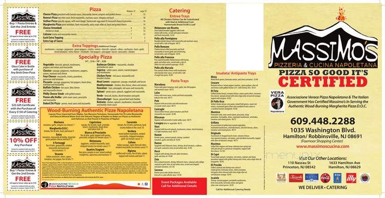 Massimo's Trattoria - Robbinsville, NJ menu_pic