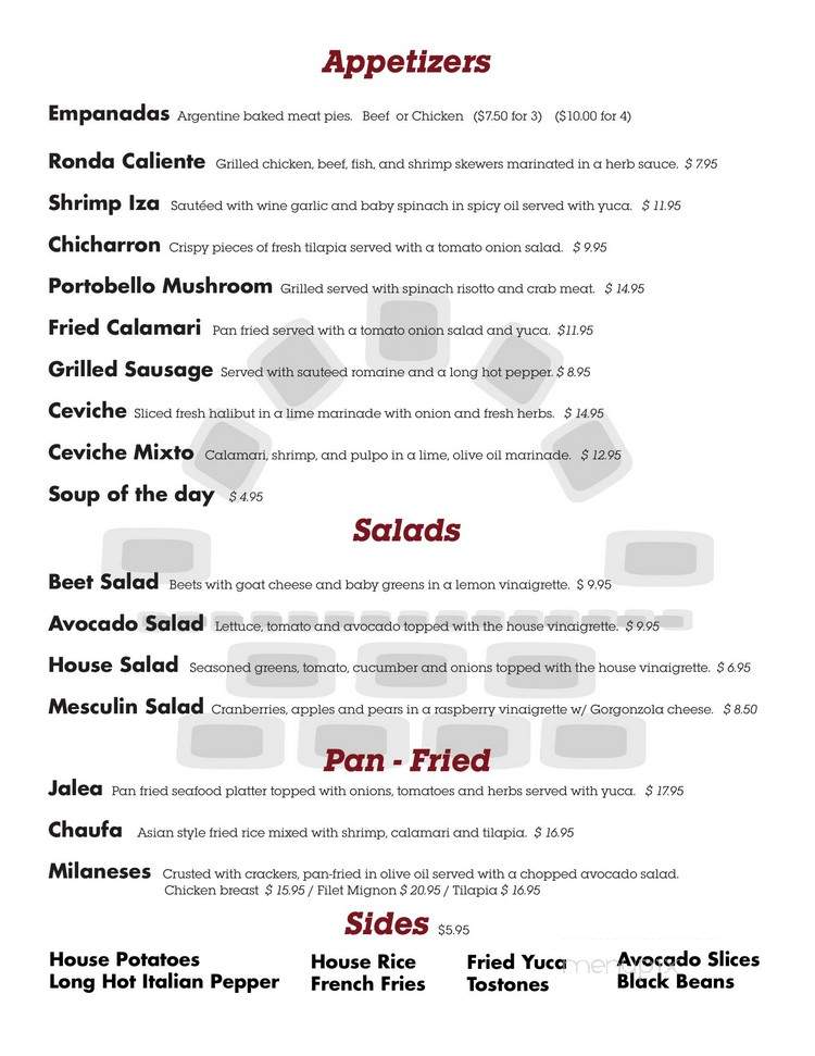 Churrasco - Lake Hiawatha, NJ menu_pic