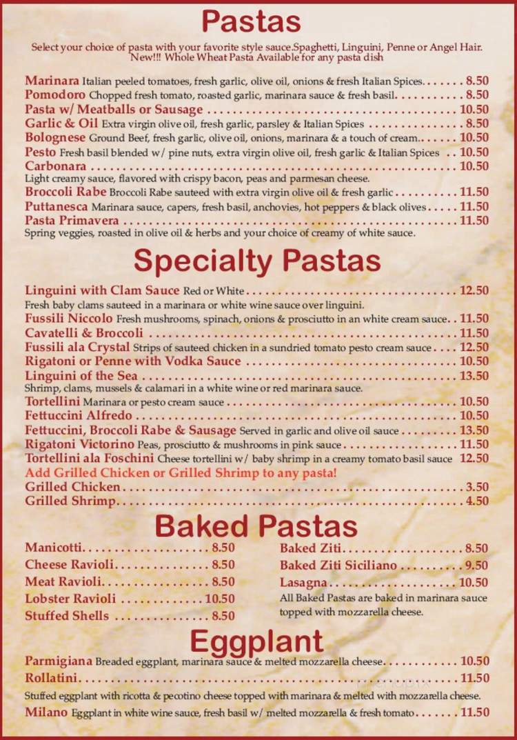 Foschini's Brick Oven Kitchen - Lyndhurst, NJ menu_pic