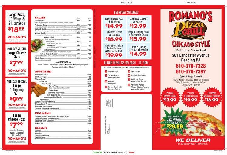 Romano's Pizza Grill Chicago Style - Reading, PA menu_pic