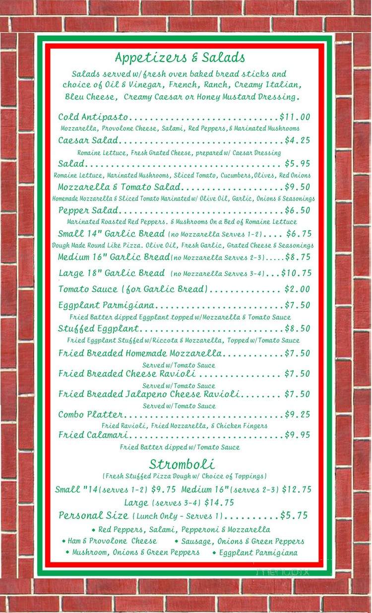 Brooklyn's Brick Oven Pizzeria - Hackensack, NJ menu_pic