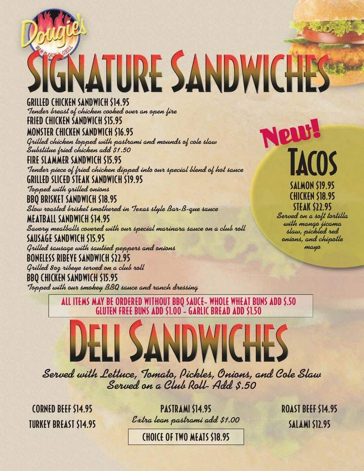 Dougies Bar-B-Que - Teaneck, NJ menu_pic