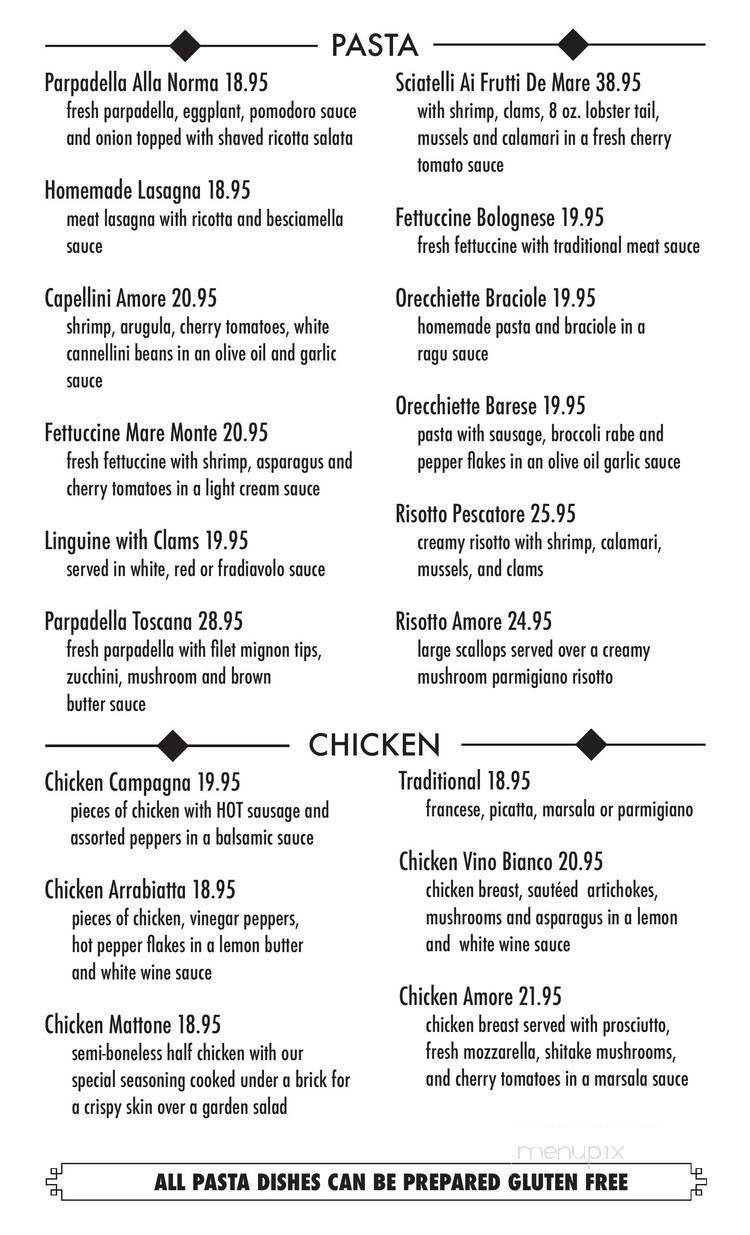 Amore Cucina Restaurant - Totowa, NJ menu_pic