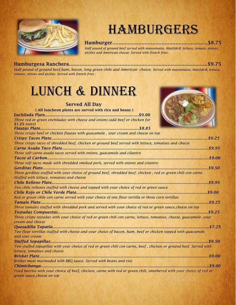 Los Mariachis - Mesilla, NM menu_pic