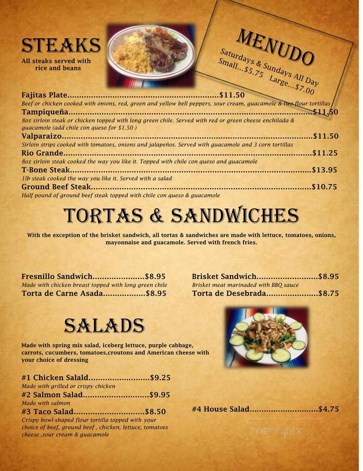 Los Mariachis - Mesilla, NM menu_pic