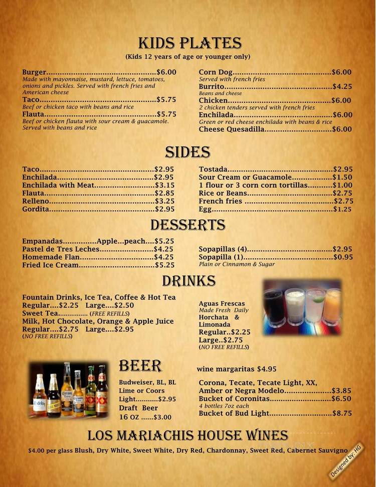 Los Mariachis - Mesilla, NM menu_pic