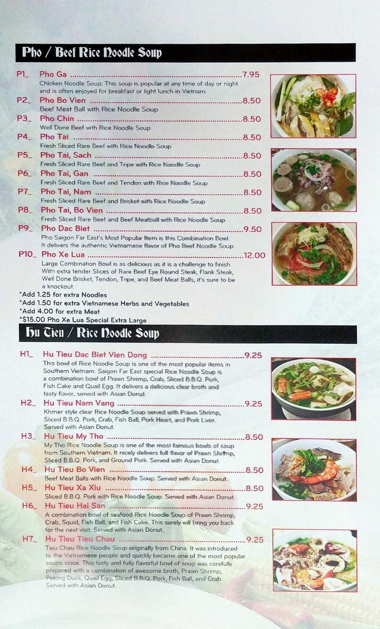 Saigon Far East - Albuquerque, NM menu_pic