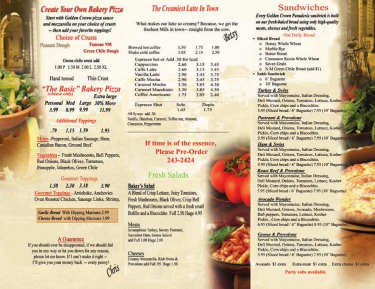 Golden Crown Panaderia - Albuquerque, NM menu_pic