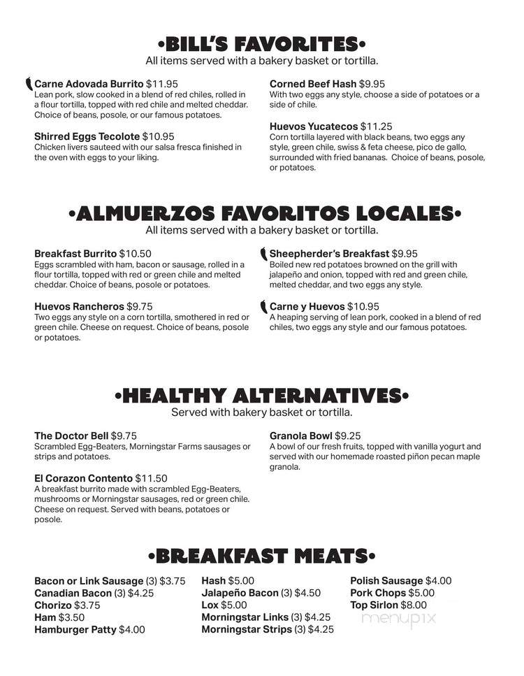 Tecolote Cafe - Santa Fe, NM menu_pic
