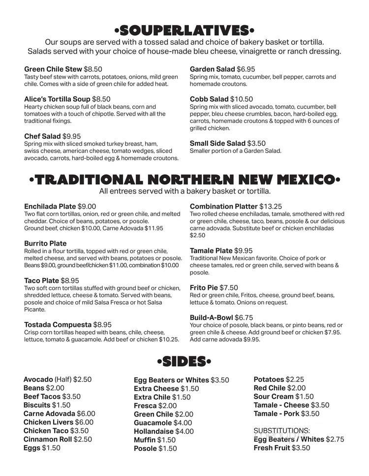 Tecolote Cafe - Santa Fe, NM menu_pic