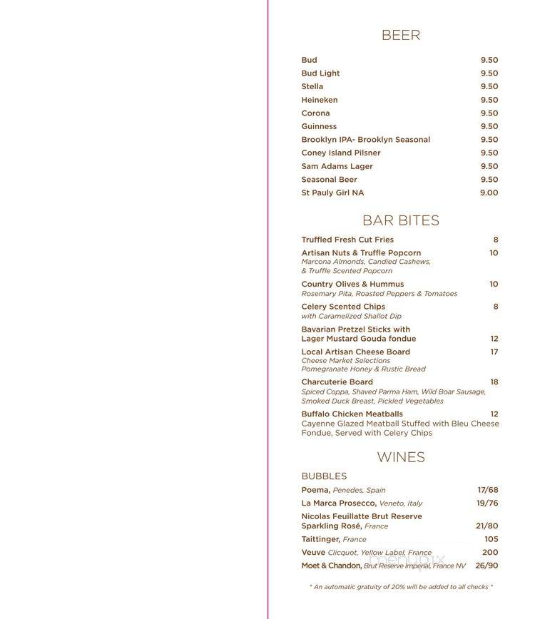 Harry's New York Bar - New York, NY menu_pic
