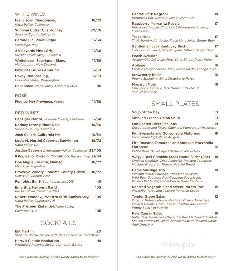 Menu of Harry